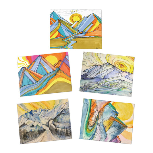 Vibrant Mountain Greeting Cards: Alaskan Art Card Set