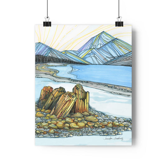 Alaskan Mountain Lake Art Print: Nature Landscape Decor