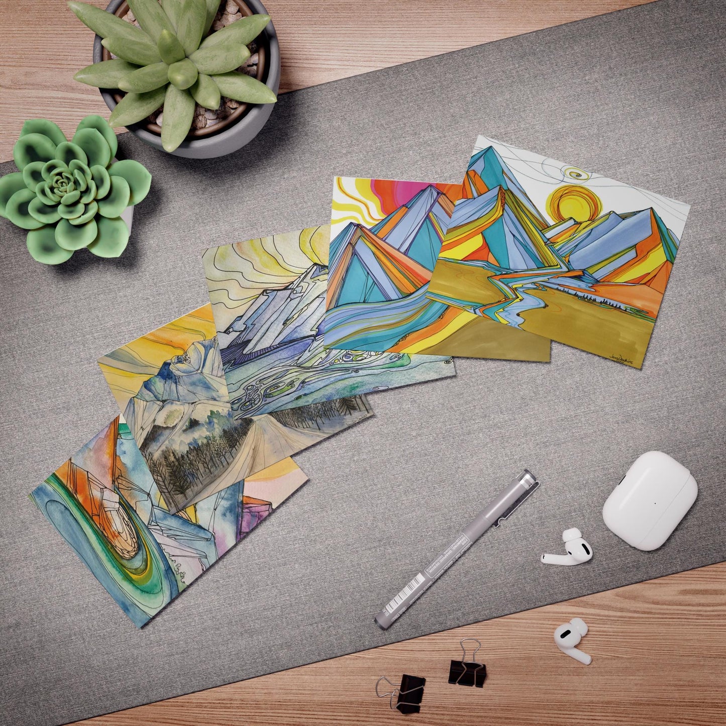 Vibrant Mountain Greeting Cards: Alaskan Art Card Set