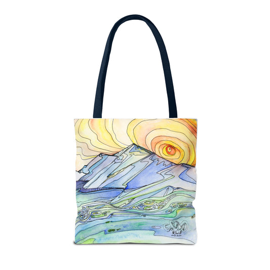 Watercolor Mountain Sunrise Tote Bag