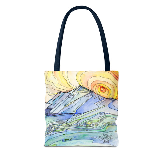 Watercolor Mountain Sunrise Tote Bag