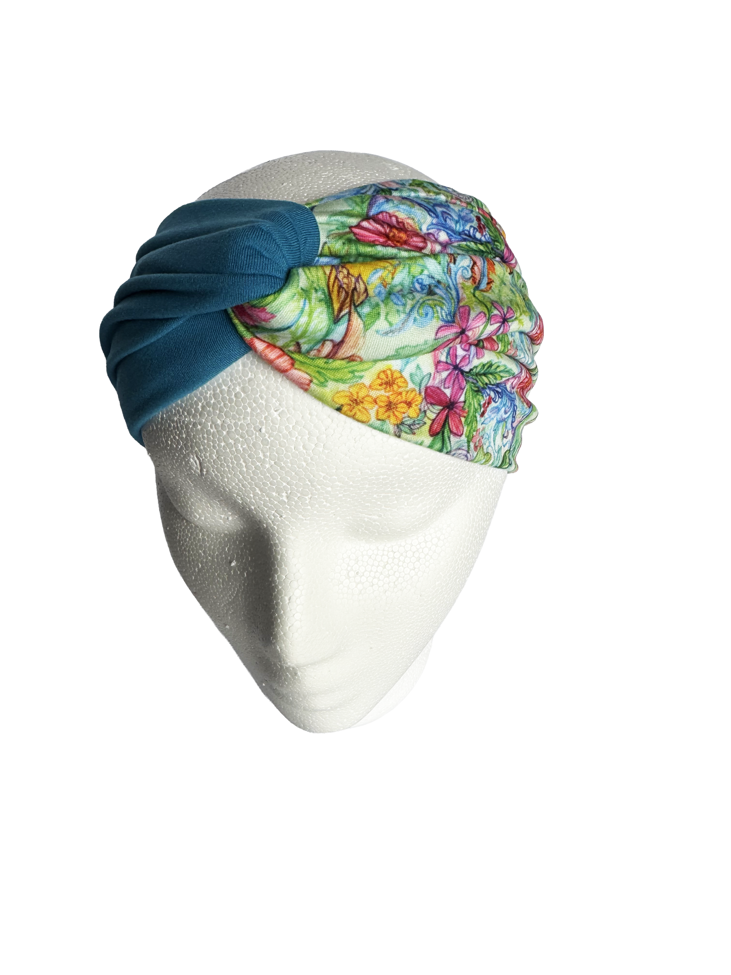 Wildflower twist headband with a secondary pop of color